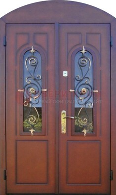 Двухстворчатая стальная дверь Винорит в форме арки ДА-55 в Лосино-Петровсом