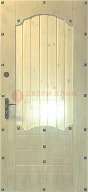 Белая железная дверь с евровагонкой ДЕ-9 в Лосино-Петровсом