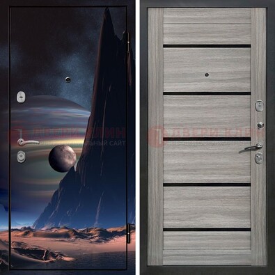 Стальная дверь с фотопечатью космоса ДФ-49 в Лосино-Петровсом
