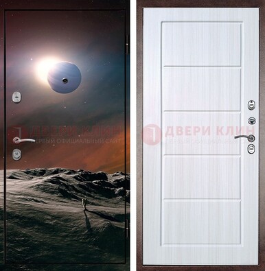 Стальная дверь с фотопечатью планет ДФ-8 в Лосино-Петровсом
