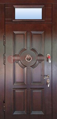 Стальная дверь с фрамугой в классическом стиле ДФГ-18 в Лосино-Петровсом