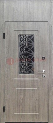 Металлическая дверь Винорит стекло и ковка с фрамугой ДФГ-33 в Лосино-Петровсом