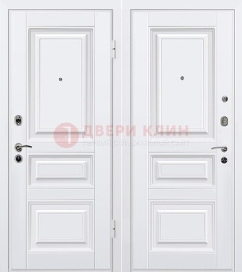 Белая металлическая дверь с МДФ ДМ-179 в Лосино-Петровсом