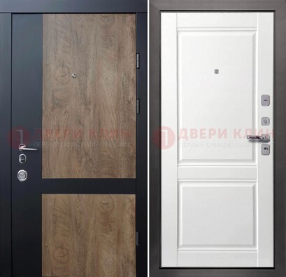 Черно-коричневая входная дверь с терморазрывом и МДФ ДМ-192 в Лосино-Петровсом