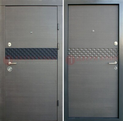 Темная стальная дверь с МДФ Венге ДМ-218 в Лосино-Петровсом