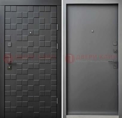 Темная стальная филенчатая дверь с МДФ ДМ-221 в Лосино-Петровсом