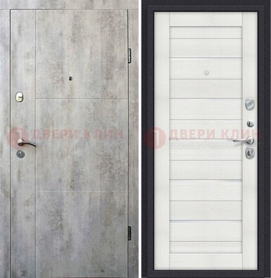 Железная белая дверь c МДФ со стеклом ДМ-264 в Лосино-Петровсом