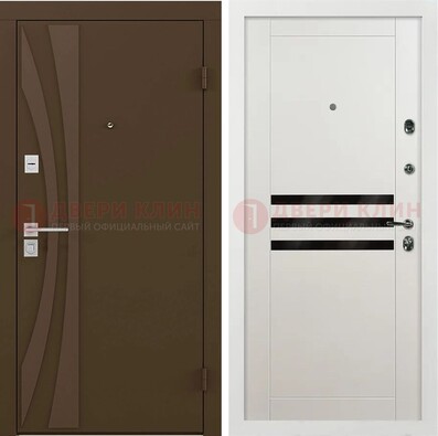 Стальная коричневая дверь с МДФ панелями ДМ-293 в Лосино-Петровсом