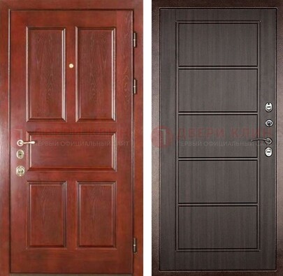 Красная металлическая дверь с МДФ в квартиру ДМ-387 в Лосино-Петровсом