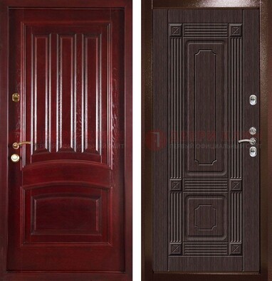 Красная стальная дверь с филенчатой МДФ ДМ-398 в Лосино-Петровсом