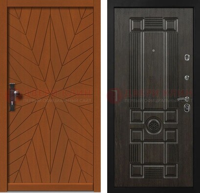 Железная дверь МДФ с узором в квартиру ДМ-428 в Лосино-Петровсом