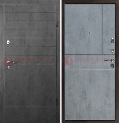 Серая железная дверь с МДФ в стиле хайтек ДМ-446 в Лосино-Петровсом