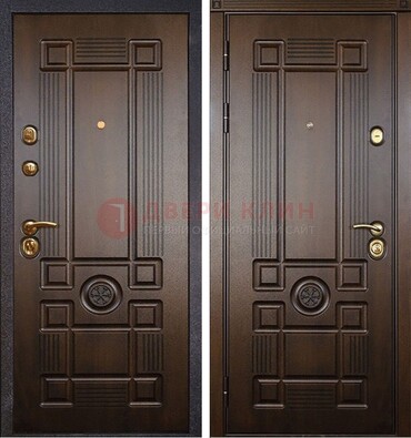 Квартирная коричневая железная дверь с МДФ ДМ-45 в Лосино-Петровсом