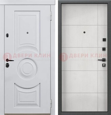 Белая железная дверь с МДФ в квартиру ДМ-463 в Лосино-Петровсом