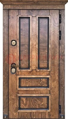 Коричневая входная дверь для загородного дома с МДФ ДМ-526 в Лосино-Петровсом