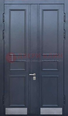 Черная двухстворчатая дверь для улицы с МДФ ДМ-535 в Лосино-Петровсом