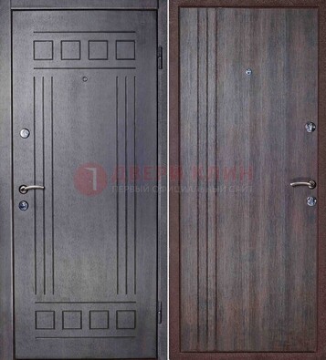 Темная стальная дверь с МДФ с рисунком ДМ-83 в Лосино-Петровсом