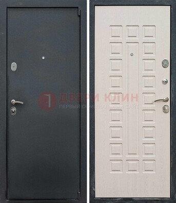 Черная металлическая дверь с порошковым покрытием ДП-101 в Королеве