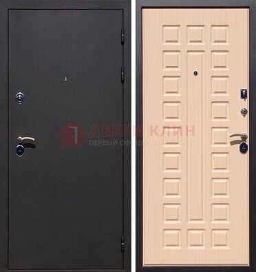 Черная стальная дверь с порошковым окрасом МДФ внутри ДП-102 в Лосино-Петровсом