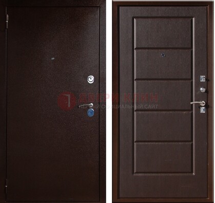Темная входная дверь с порошковым окрасом ДП-113 в Лосино-Петровсом