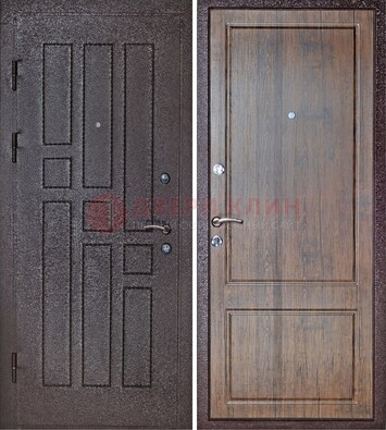 Темная входная дверь с порошковым покрытием МДФ внутри ДП-125 в Старой Купавне