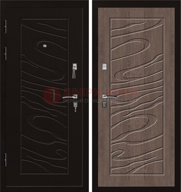 Темная железная дверь с порошковым окрасом ДП-127 в Лобне