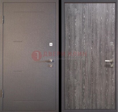 Серая металлическая дверь с порошковым напылением ДП-148 в Краснодаре