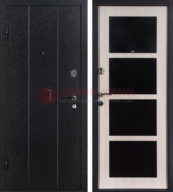 Черная металлическая дверь с порошковым напылением ДП-176 в Лосино-Петровсом