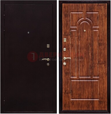Темная железная дверь с порошковым покрытием ДП-194 в Ростове-На-Дону