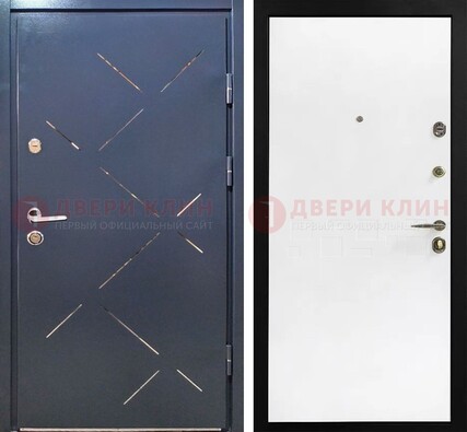 Входная дверь с порошковым напылением Антик медь с Белой МДФ ДП-208 в Лосино-Петровсом