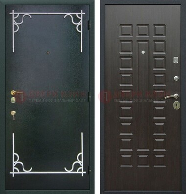 Темная входная дверь с порошковым покрытием и МДФ венге ДП-223 в Уфе