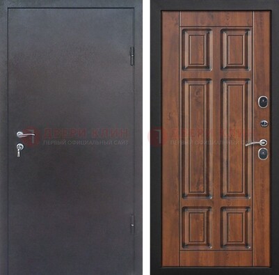 Темная входная дверь с порошковым покрытием с МДФ панелью ДП-235 в Лосино-Петровсом