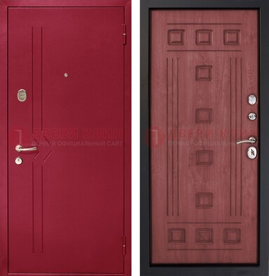 Красная железная дверь с порошковым напылением ДП-242 в Курске