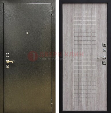 Железная темная дверь с порошковым покрытием и филенчатой МДФ ДП-297 в Лосино-Петровсом