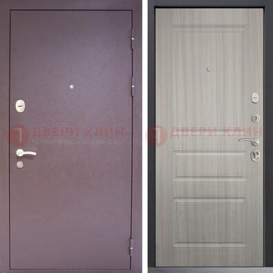 Темная стальная дверь с порошковым окрасом и МДФ ДП-310 в Лосино-Петровсом
