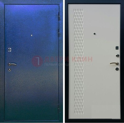 Синяя железная дверь с порошковым напылением ДП-49 в Лосино-Петровсом