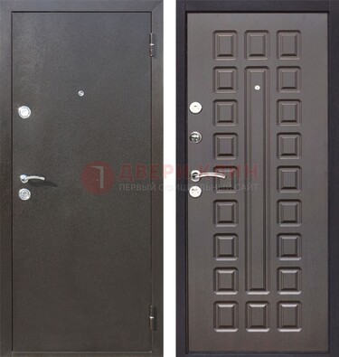 Коричневая железная дверь с порошковым окрасом ДП-63 