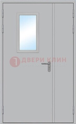 Белая входная противопожарная дверь со стеклянной вставкой ДПП-10 в Щербинке