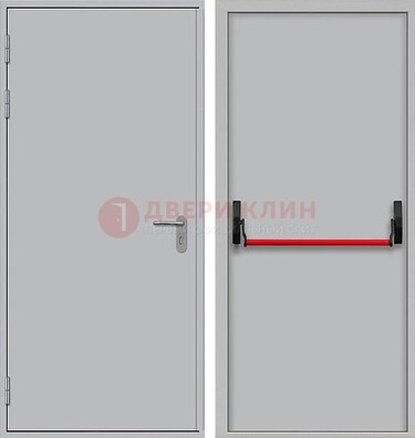 Белая металлическая противопожарная дверь с длинной ручкой ДПП-14 в Лосино-Петровсом