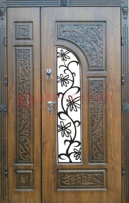 Морозостойкая металлическая парадная дверь ДПР-12 в Лосино-Петровсом