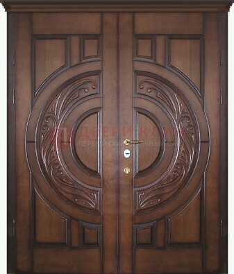 Утепленная коричневая стальная парадная дверь ДПР-51 в Севастополе