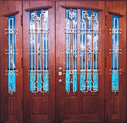 Парадная дверь со вставками из стекла ДПР-55 с шумоизоляцией в Лосино-Петровсом