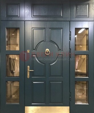 Стальная парадная дверь ДПР-64 со стеклопакетом в Лосино-Петровсом