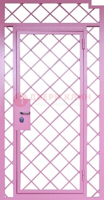 Розовая металлическая решетчатая дверь ДР-15 в Лосино-Петровсом