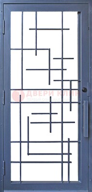 Современная железная решетчатая дверь синяя ДР-31 в Лосино-Петровсом