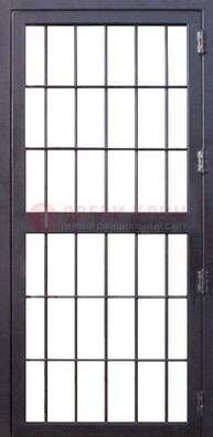 Темная стальная решетчатая дверь ДР-34 в Лосино-Петровсом