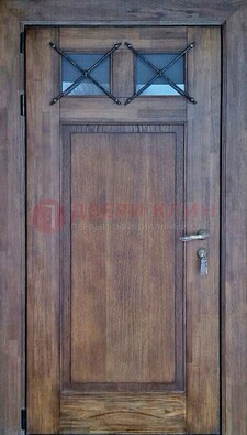 Металлическая дверь с Виноритом со стеклом и ковкой под старину ДСК-209 в Лосино-Петровсом