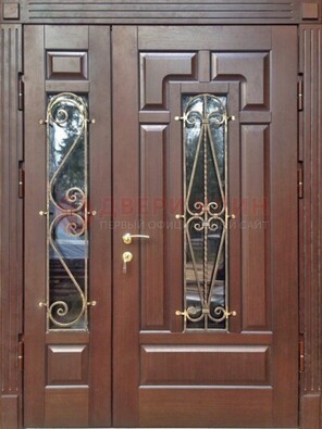 Стальная распашная дверь Винорит стекло и ковка ДСК-274 в Лосино-Петровсом