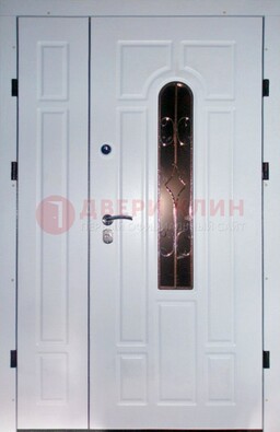 Входная дверь Винорит со стеклом в белом цвете ДСК-277 в Лосино-Петровсом
