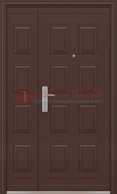 Коричневая железная тамбурная дверь ДТМ-37 в Лосино-Петровсом